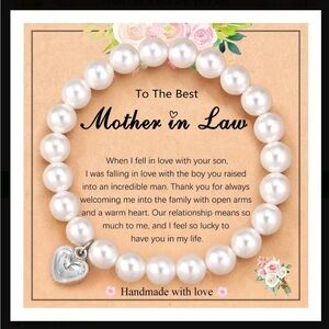 Women’s Faux Pearl Wedding Favor Gift Bracelet-Mother In Law